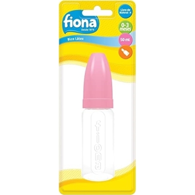 Mamadeira fiona rosa bico silicone redondo, 50ml 