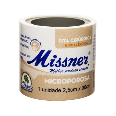 Fita microporosa missner bege, 2,5 cm x 0,90 cm c/1 unidade