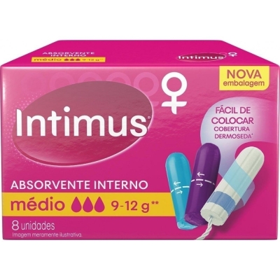 Absorvente interno intimus medio c/8 unidades