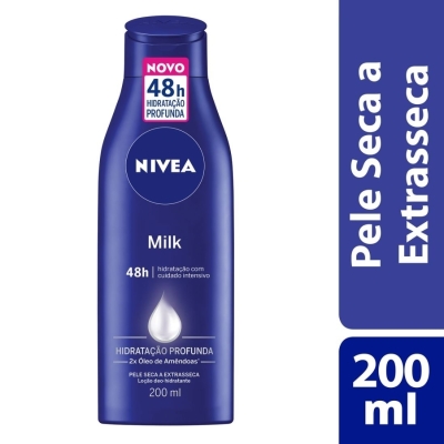 Locao hidratante nivea milk pele seca a extraseca 200ml